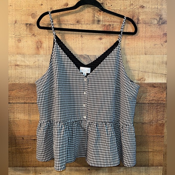 jun & ivy Tops - Jun & Ivy Plaid Babydoll Tank Top blouse